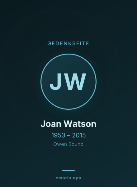 Gedenkportrait von Joan Watson