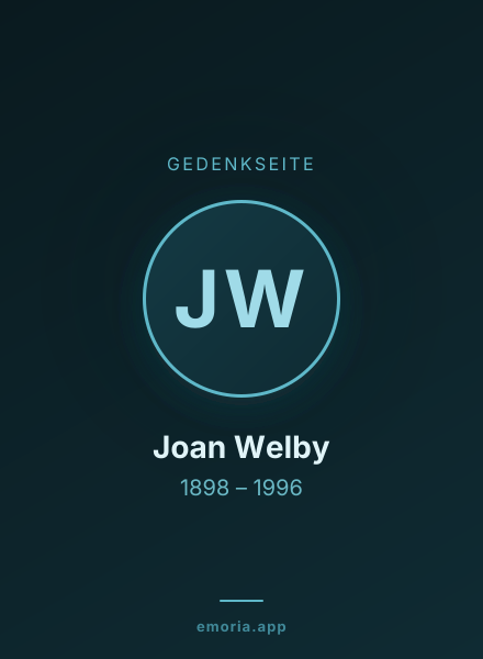 Gedenkportrait von Joan Welby