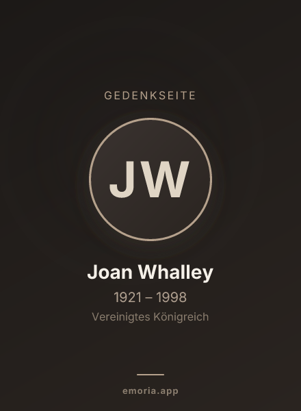 Gedenkportrait von Joan Whalley