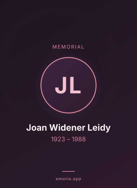 Memorial portrait of Joan Widener Leidy
