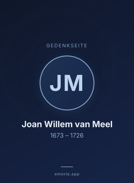 Gedenkportrait von Joan Willem van Meel