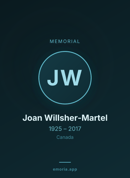 Memorial portrait of Joan Willsher-Martel