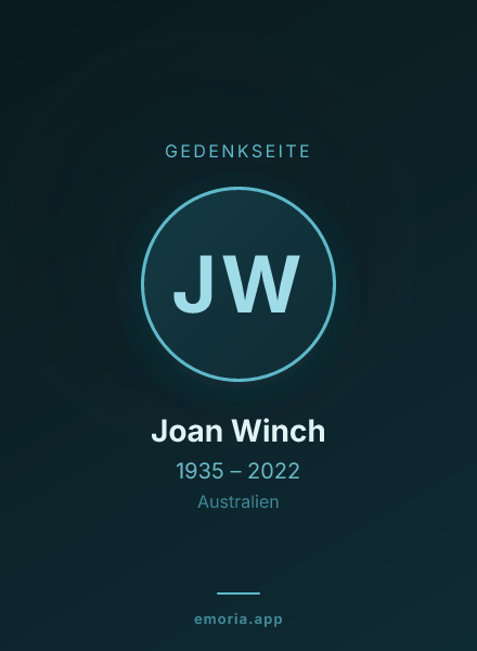 Gedenkportrait von Joan Winch