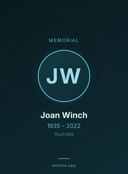 Memorial portrait of Joan Winch