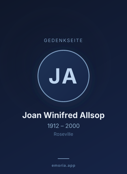 Gedenkportrait von Joan Winifred Allsop