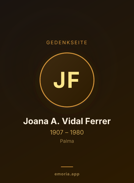 Gedenkportrait von Joana A. Vidal Ferrer
