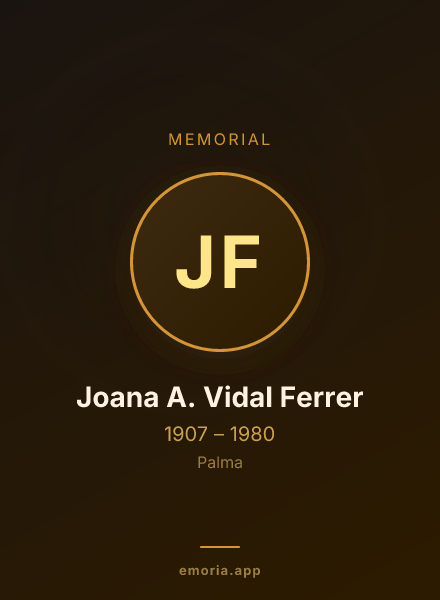 Memorial portrait of Joana A. Vidal Ferrer