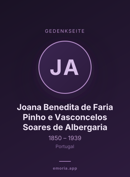 Gedenkportrait von Joana Benedita de Faria Pinho e Vasconcelos Soares de Albergaria