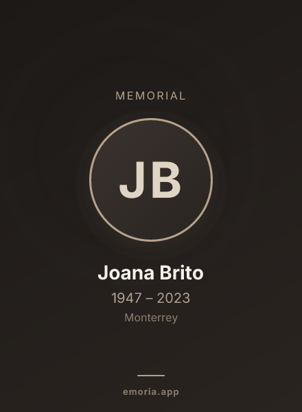 Memorial portrait of Joana Brito