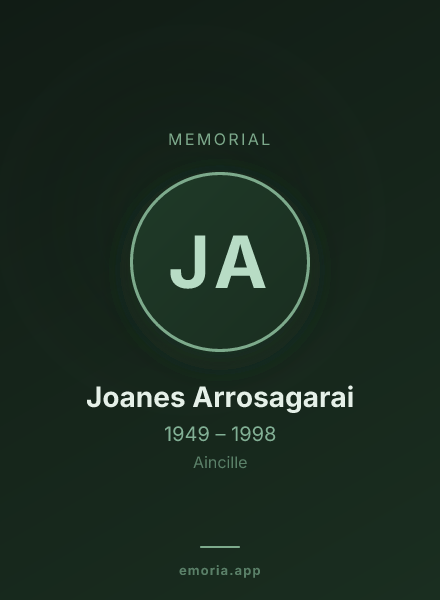 Memorial portrait of Joanes Arrosagarai
