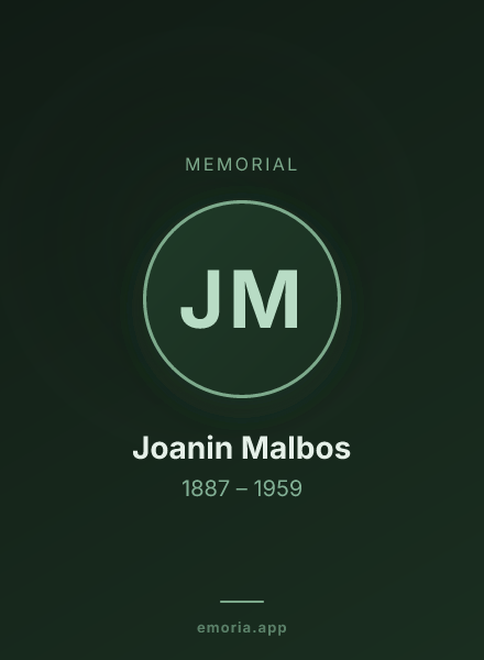 Memorial portrait of Joanin Malbos