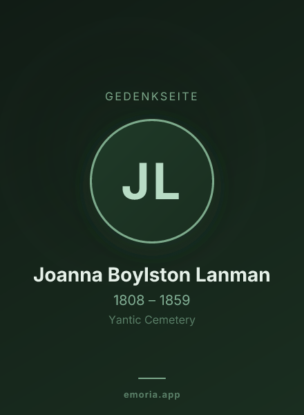 Gedenkportrait von Joanna Boylston Lanman