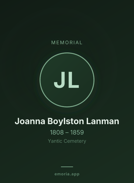 Memorial portrait of Joanna Boylston Lanman