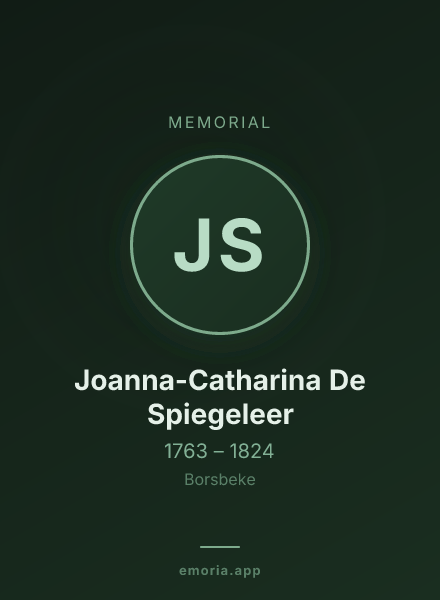 Memorial portrait of Joanna-Catharina De Spiegeleer
