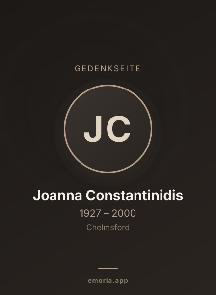Gedenkportrait von Joanna Constantinidis