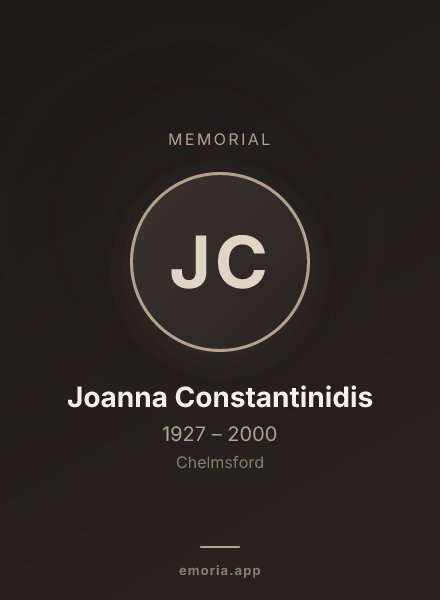 Memorial portrait of Joanna Constantinidis
