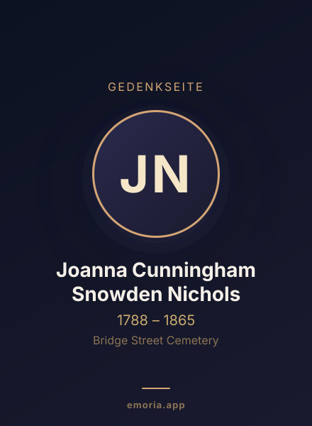 Gedenkportrait von Joanna Cunningham Snowden Nichols