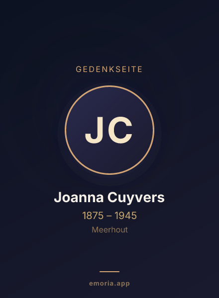 Gedenkportrait von Joanna Cuyvers