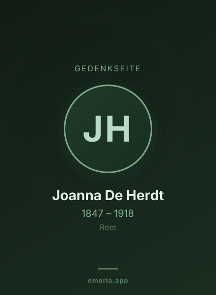 Gedenkportrait von Joanna De Herdt