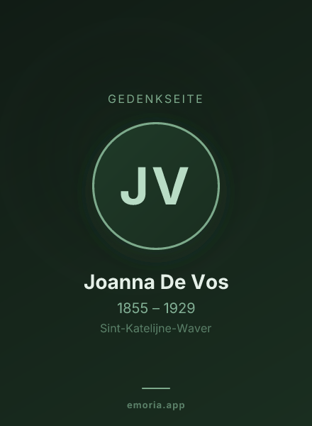 Gedenkportrait von Joanna De Vos