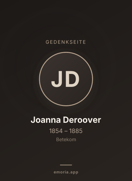 Gedenkportrait von Joanna Deroover