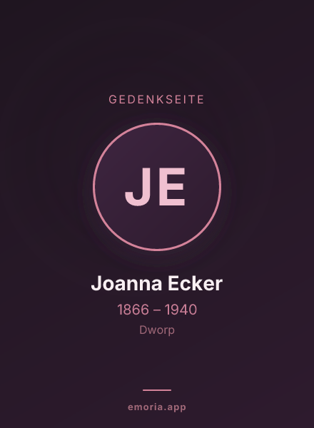 Gedenkportrait von Joanna Ecker