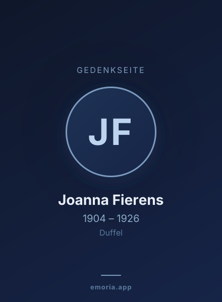 Gedenkportrait von Joanna Fierens