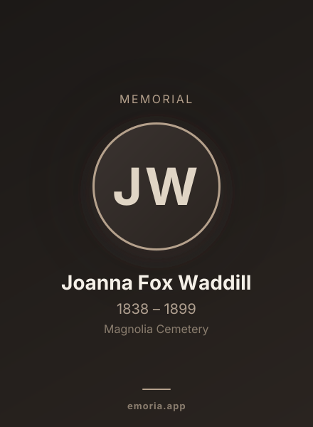 Memorial portrait of Joanna Fox Waddill
