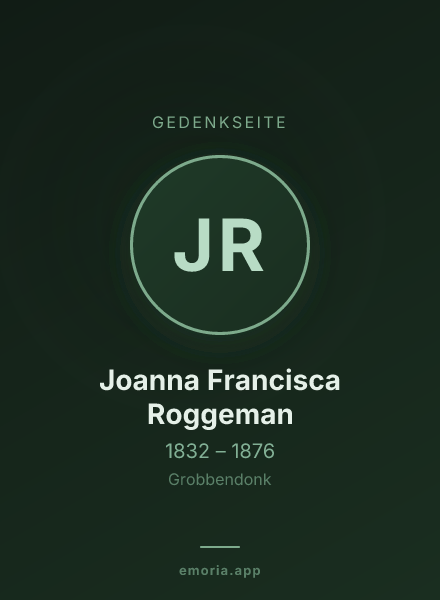 Gedenkportrait von Joanna Francisca Roggeman