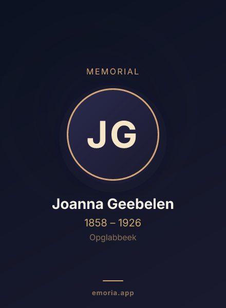 Memorial portrait of Joanna Geebelen