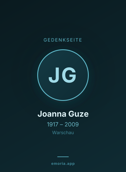 Gedenkportrait von Joanna Guze