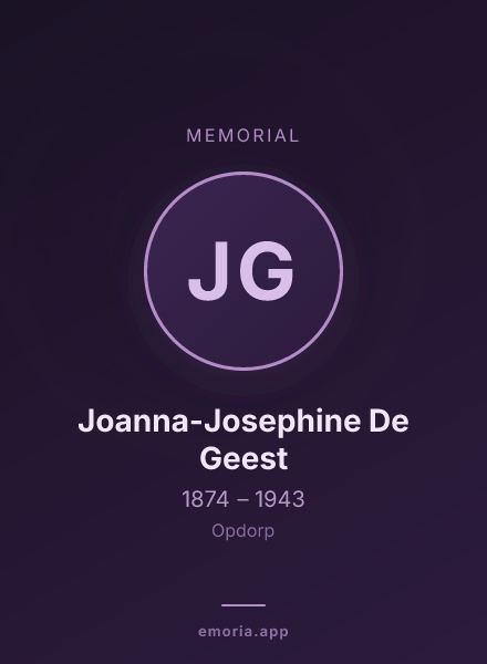 Memorial portrait of Joanna-Josephine De Geest
