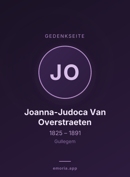 Gedenkportrait von Joanna-Judoca Van Overstraeten