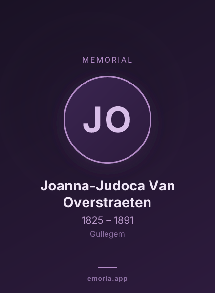 Memorial portrait of Joanna-Judoca Van Overstraeten