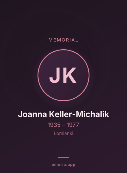 Memorial portrait of Joanna Keller-Michalik