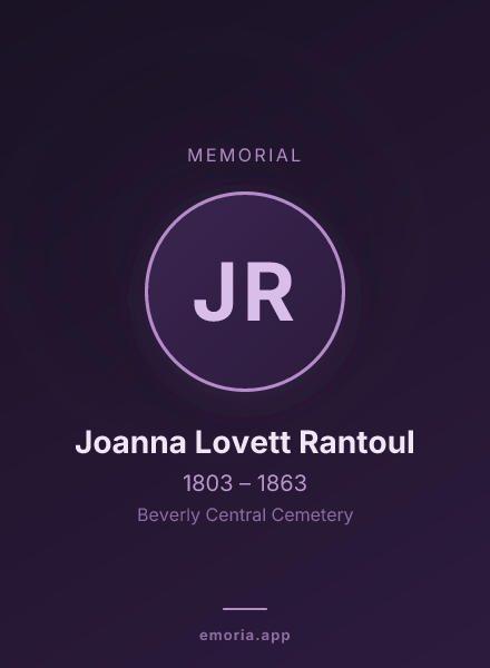 Memorial portrait of Joanna Lovett Rantoul