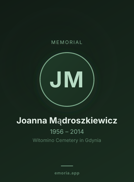 Memorial portrait of Joanna Mądroszkiewicz