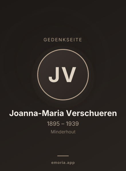 Gedenkportrait von Joanna-Maria Verschueren