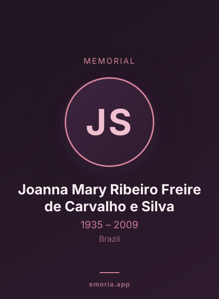 Memorial portrait of Joanna Mary Ribeiro Freire de Carvalho e Silva