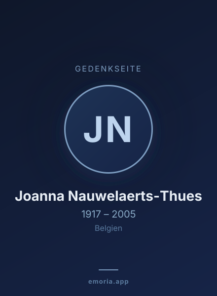 Gedenkportrait von Joanna Nauwelaerts-Thues