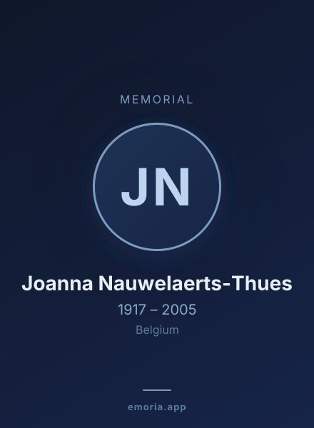 Memorial portrait of Joanna Nauwelaerts-Thues