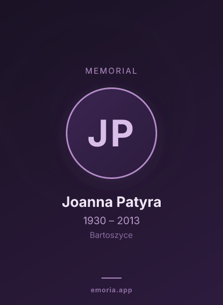 Memorial portrait of Joanna Patyra