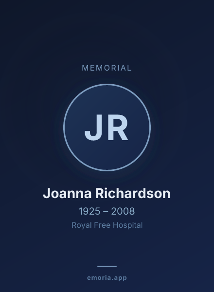 Memorial portrait of Joanna Richardson