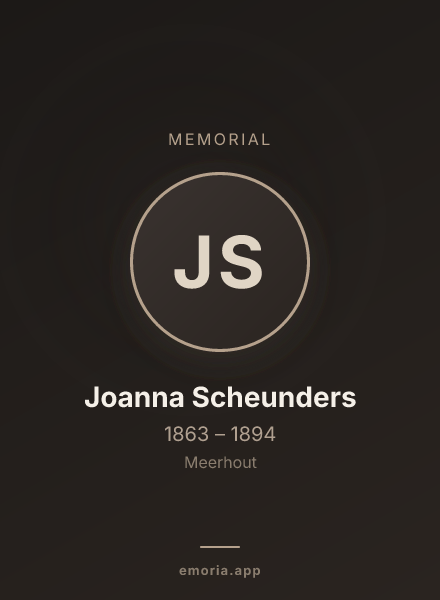 Memorial portrait of Joanna Scheunders