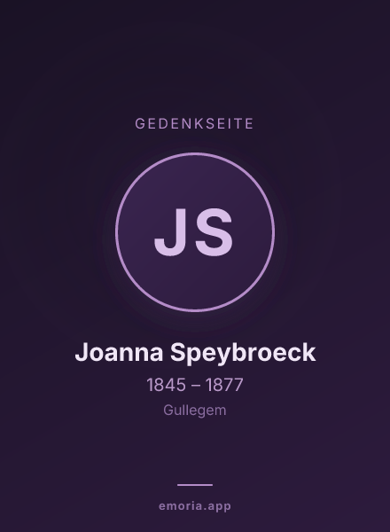 Gedenkportrait von Joanna Speybroeck
