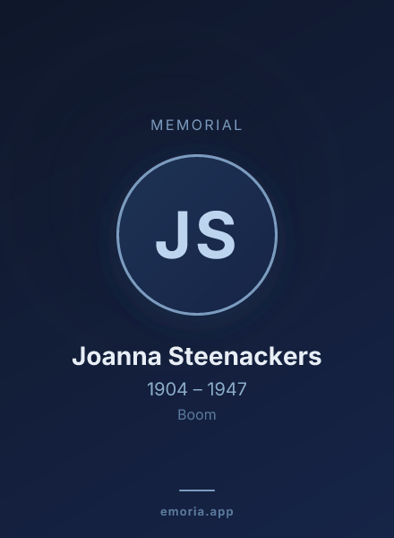Memorial portrait of Joanna Steenackers