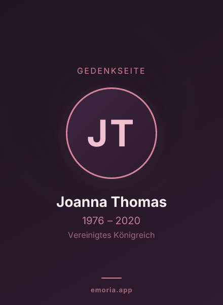 Gedenkportrait von Joanna Thomas