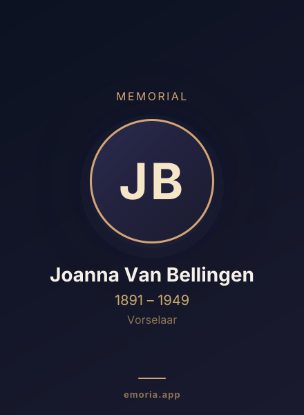 Memorial portrait of Joanna Van Bellingen