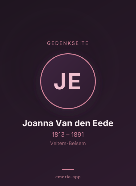 Gedenkportrait von Joanna Van den Eede