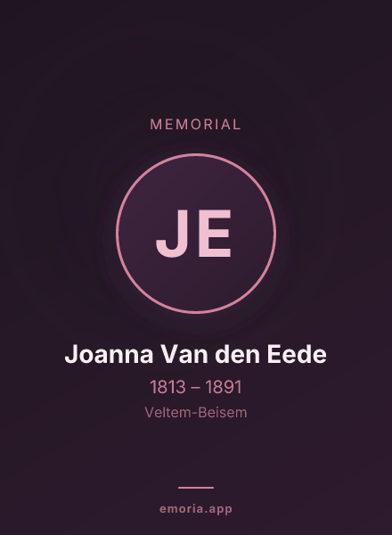 Memorial portrait of Joanna Van den Eede